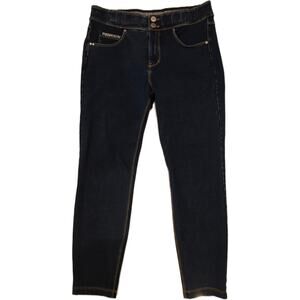 Freddy N.O.W Skinny 5 POCKET DARK DENIM YELLOW STITCH, Size 6 or Medium